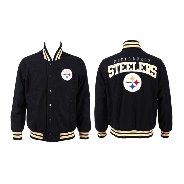 Men's Pittsburgh Steelers Black Stitched Jacket